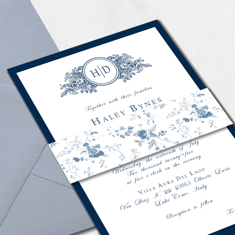 Haley Belly Band Wedding Invitations Two Layered Leslie Store