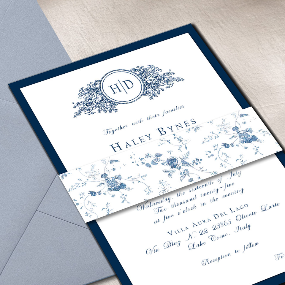 Haley Belly Band Wedding Invitations Two Layered Leslie Store