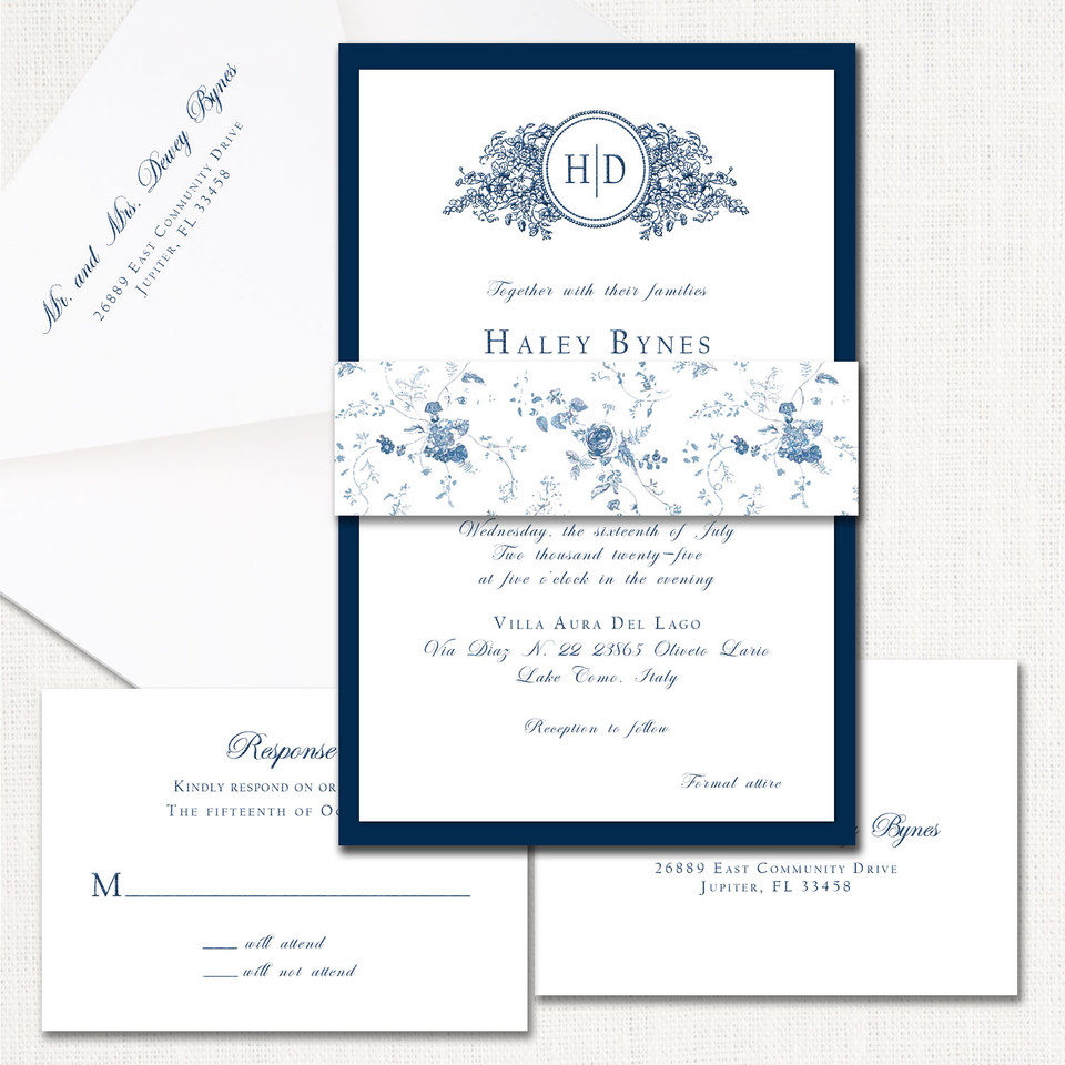 Haley Belly Band Wedding Invitations Two Layered Leslie Store