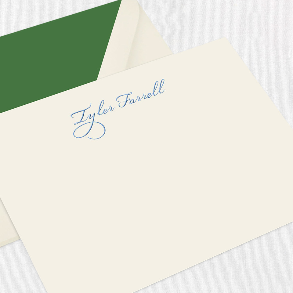 Tyler Farrell Flat Notecard Custom Stationery Leslie Stationery Store