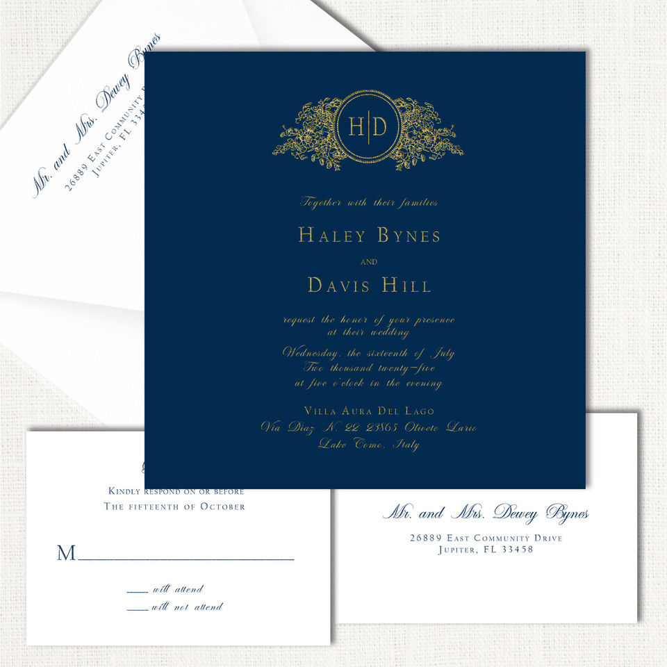 Haley Square Wedding Invitations One Layered Leslie Store