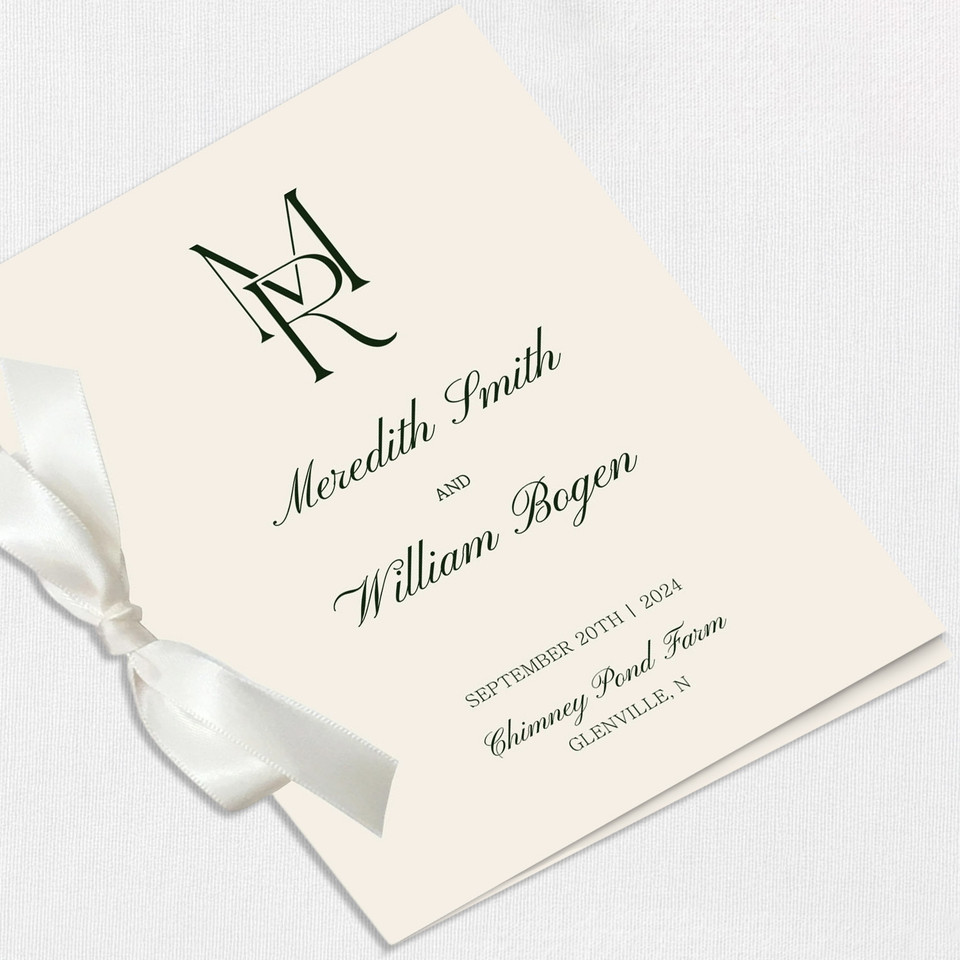 Meredith Ribbon Wedding Programs Wedding Programs Leslie Store