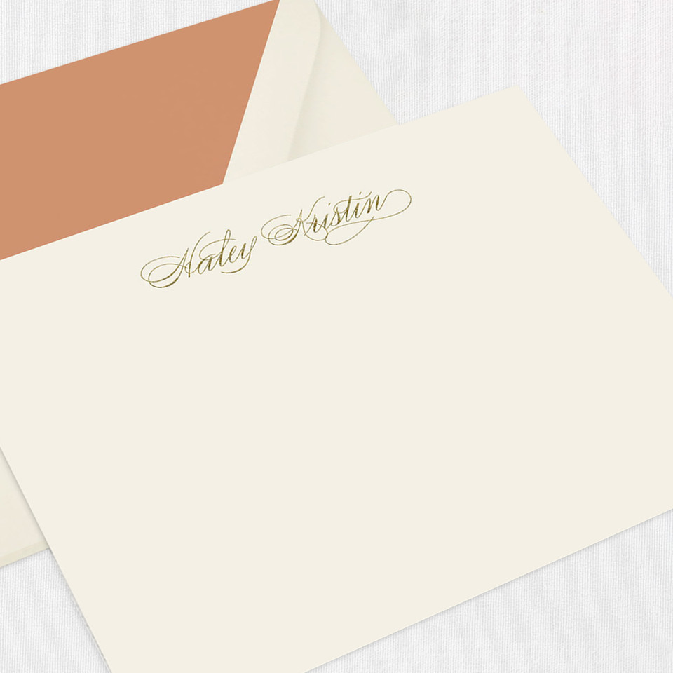 Kristin Flat Notecard Custom Stationery Leslie Stationery Store