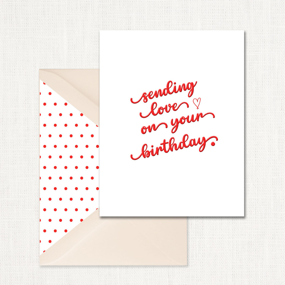 Sending love Happy Birthday Greeting Card All Cards Leslie Store