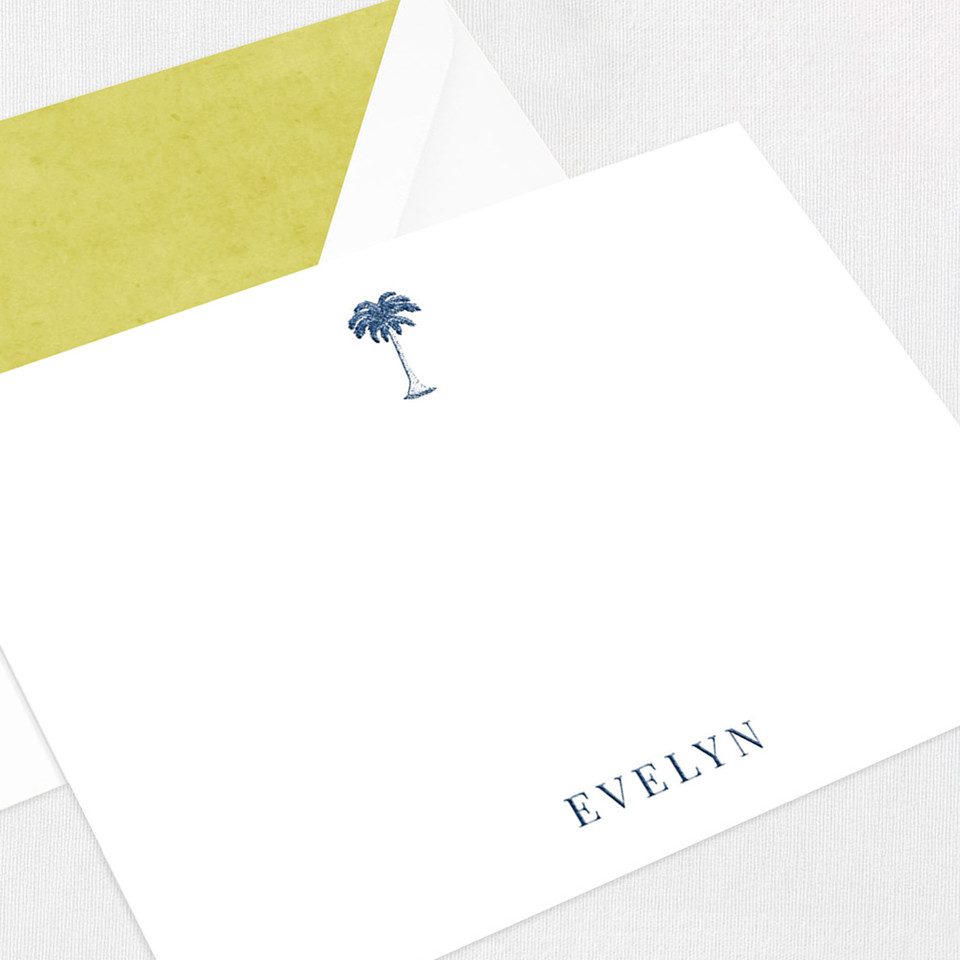 Evelyn Flat Notecard Custom Stationery Leslie Stationery Store