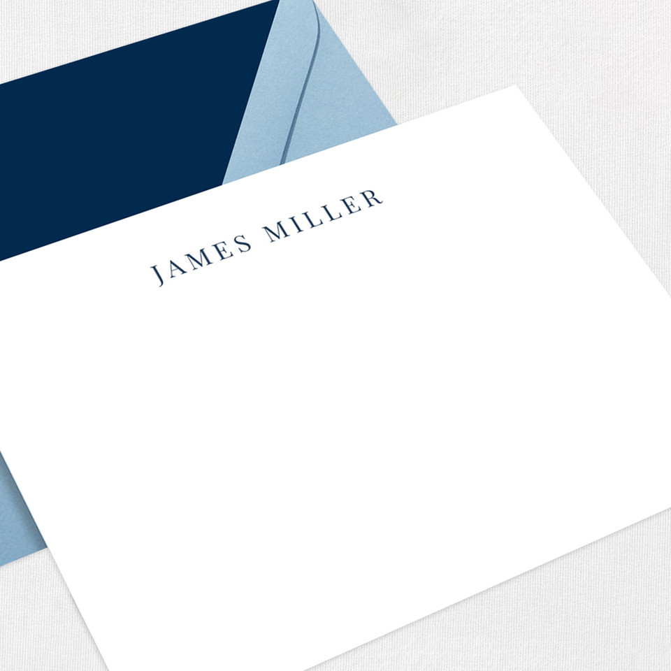 James Miller Flat Notecard Custom Stationery Leslie Stationery Store