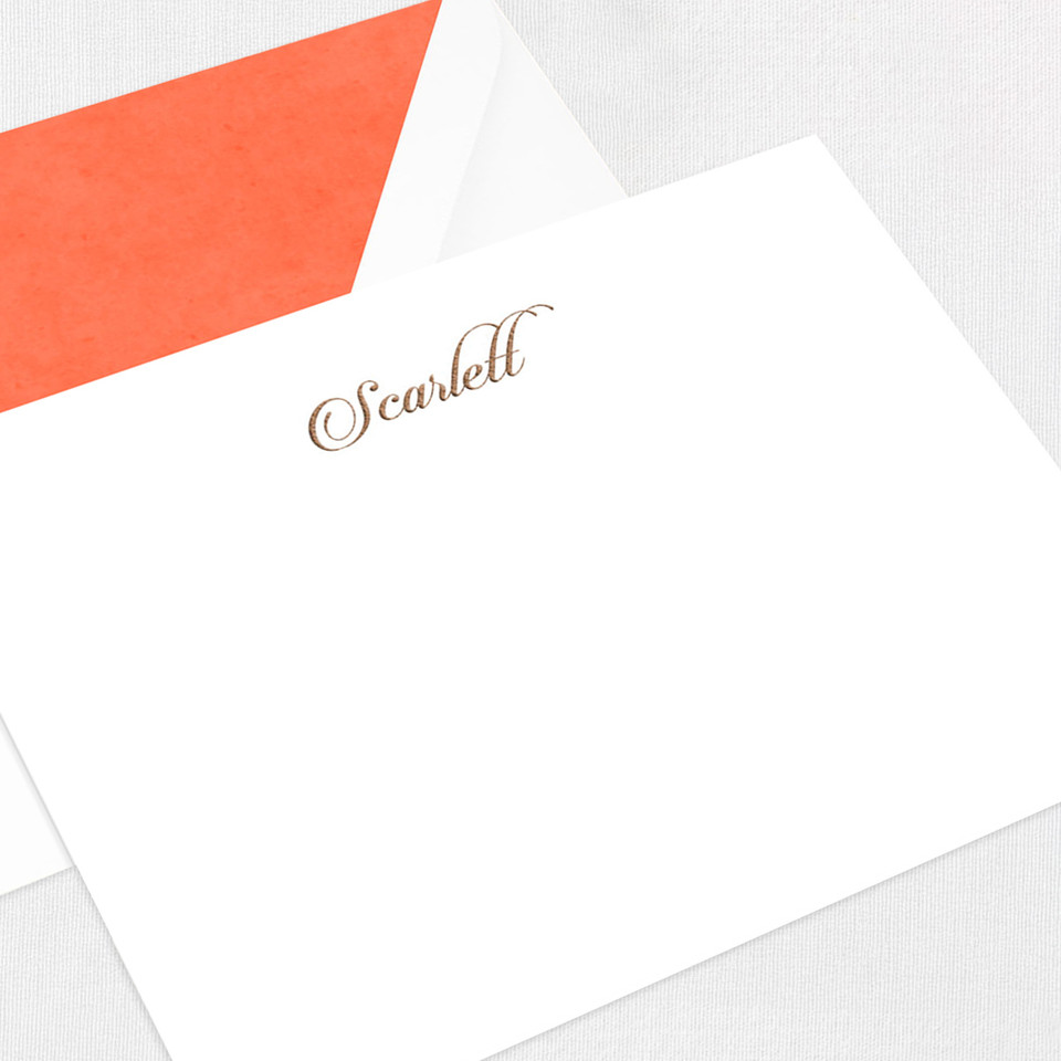 Scarlett Flat Notecard Custom Stationery Leslie Stationery Store