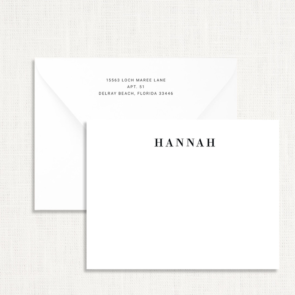 Hannah Personalized Stationery Personalized Leslie Store