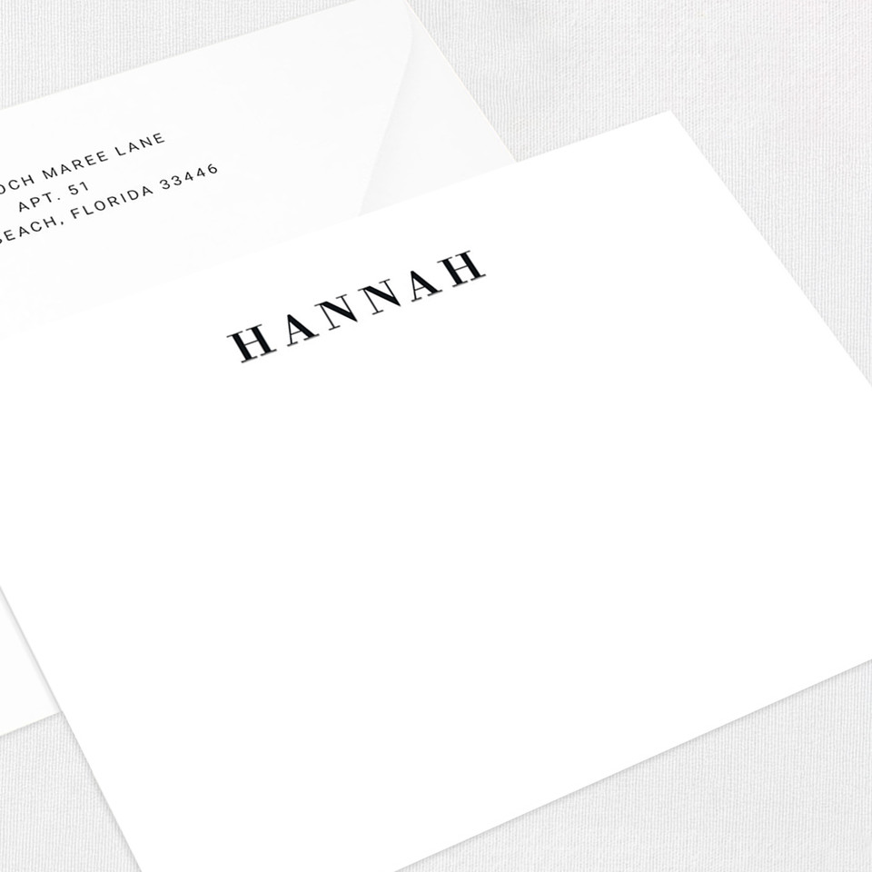 Hannah Flat Notecard Custom Stationery Leslie Stationery Store