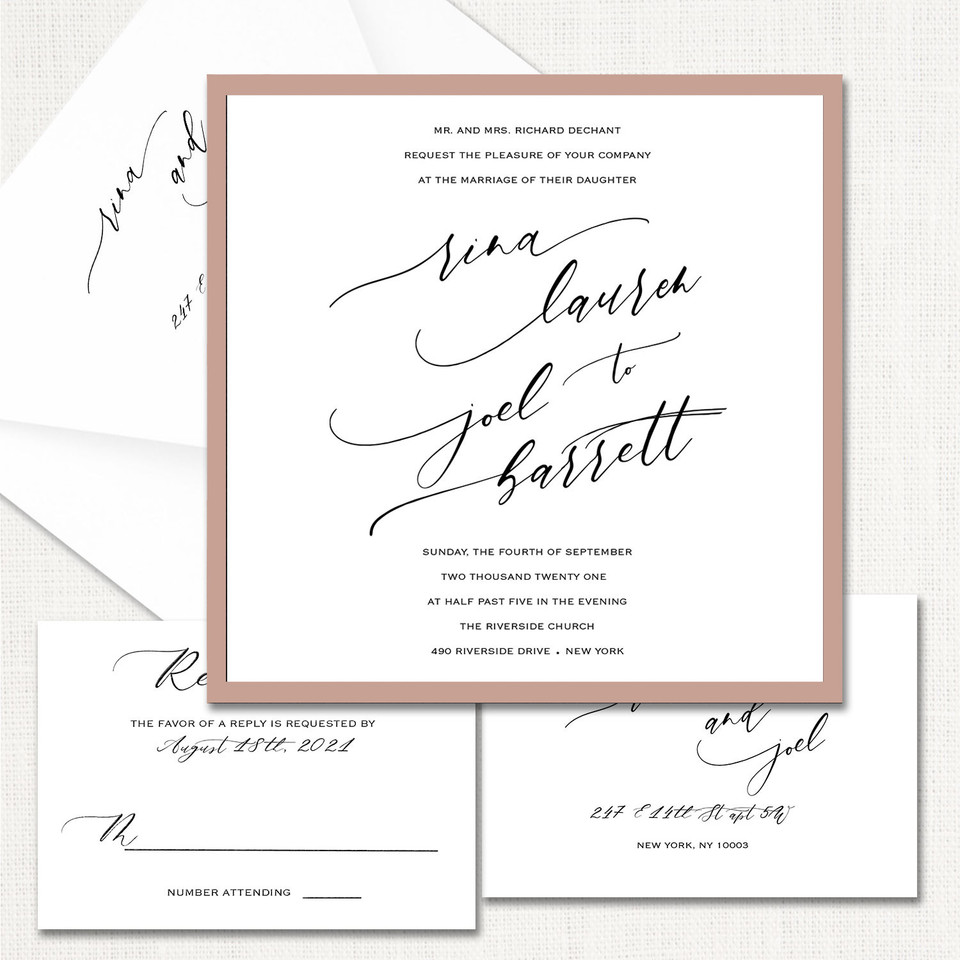 Rina Spice Design Wedding Invitations Two Layered Leslie Stationery Store