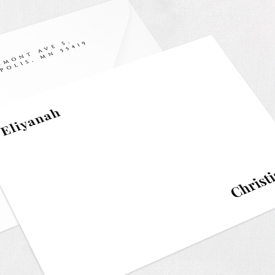 Eliyanah Couples Flat Notecard Stationery For Couples Leslie Stationery Store