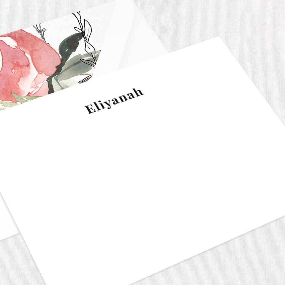 Eliyanah Flat Notecard Custom Stationery Leslie Stationery Store