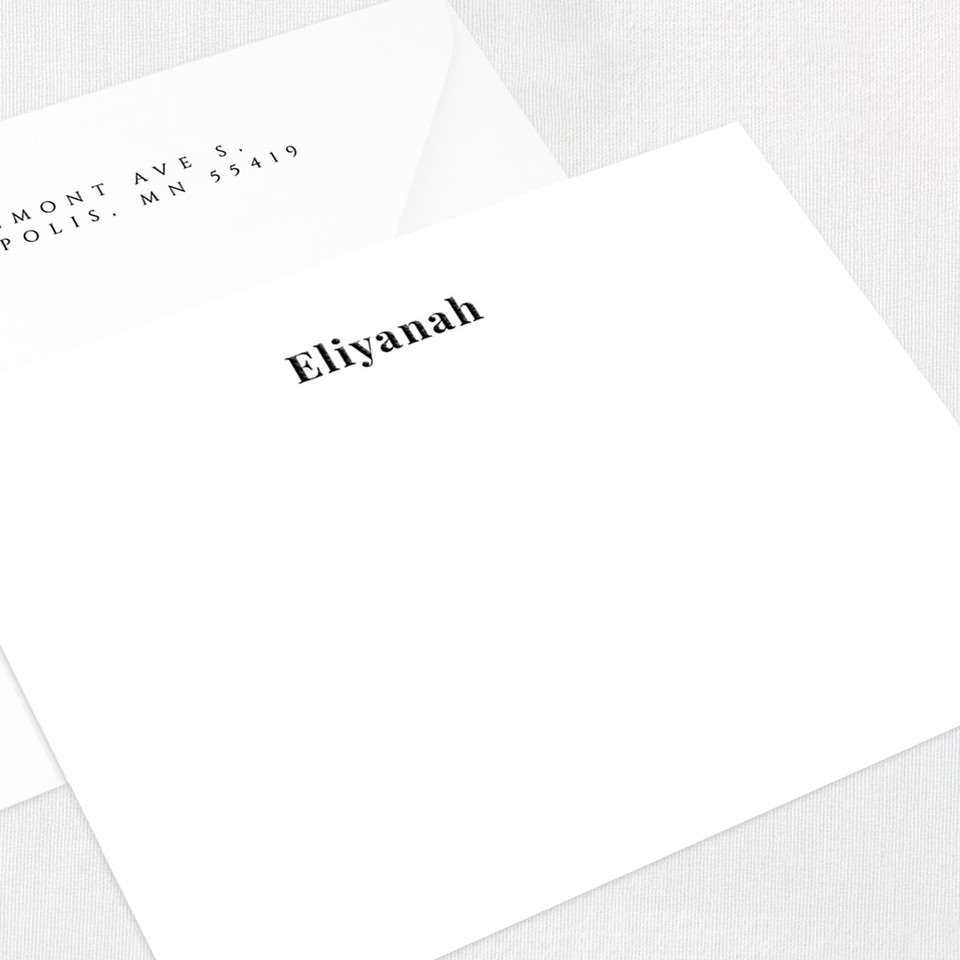 Eliyanah Flat Notecard Custom Stationery Leslie Stationery Store