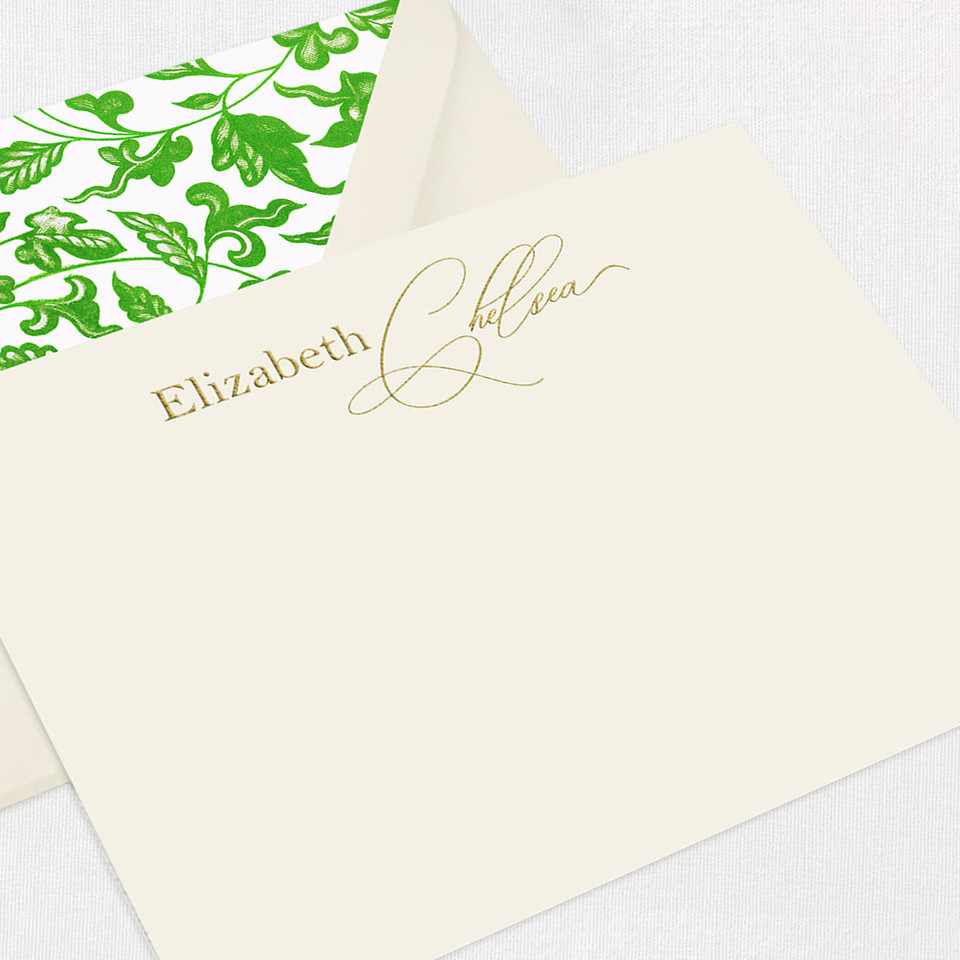 Elizabeth Flat Notecard Custom Stationery Leslie Stationery Store