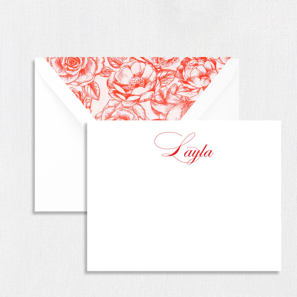 Layla Personalized Stationery Card Personalized Stationery Sets Leslie Stationery Store