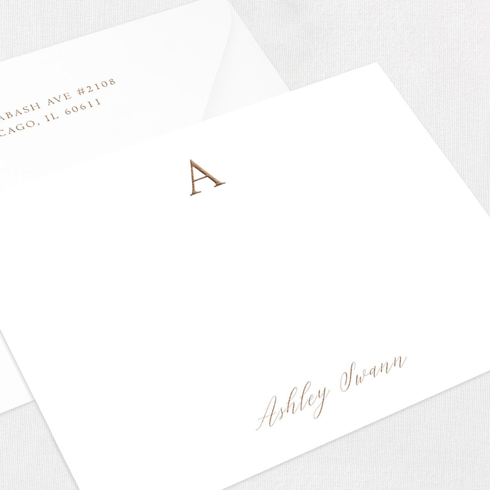 Ashley Flat Notecard Custom Stationery Leslie Stationery Store