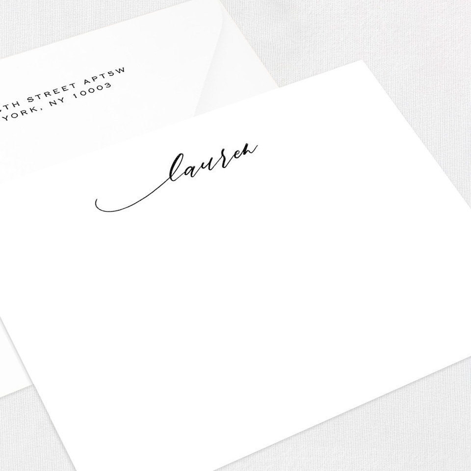 Lauren Flat Notecard Custom Stationery Leslie Stationery Store