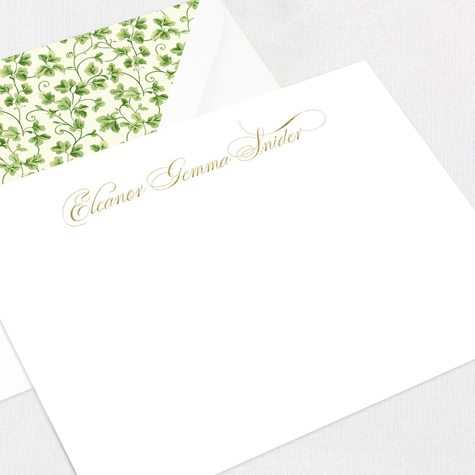 Eleanor Flat Notecard Custom Stationery Leslie Stationery Store