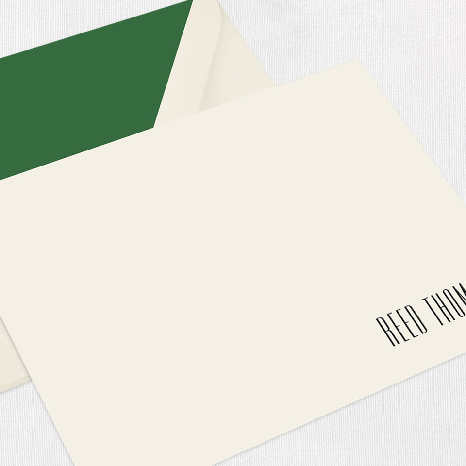 Reed Flat Notecard Custom Stationery Leslie Stationery Store