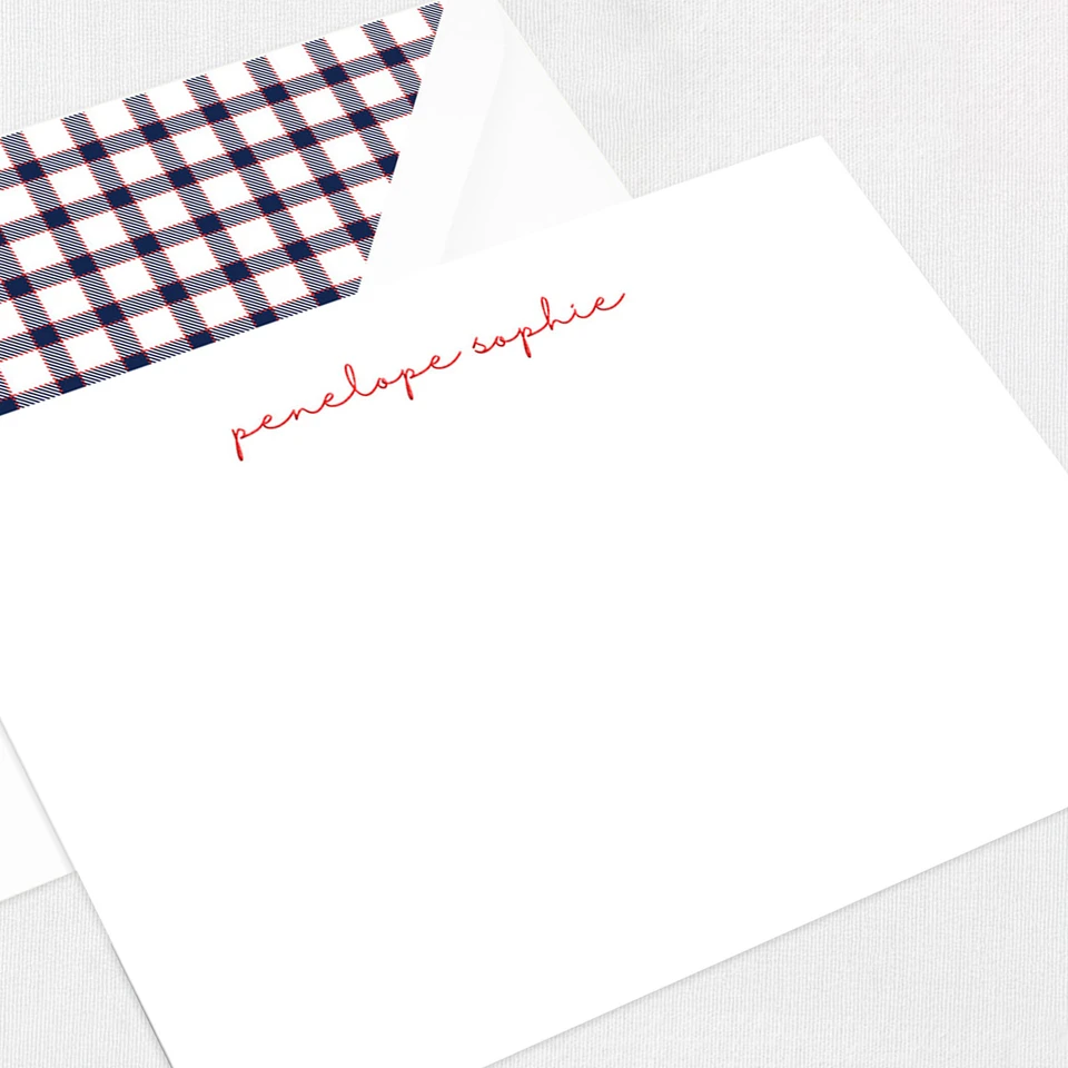 Penelope Flat Notecard Custom Stationery Leslie Stationery Store