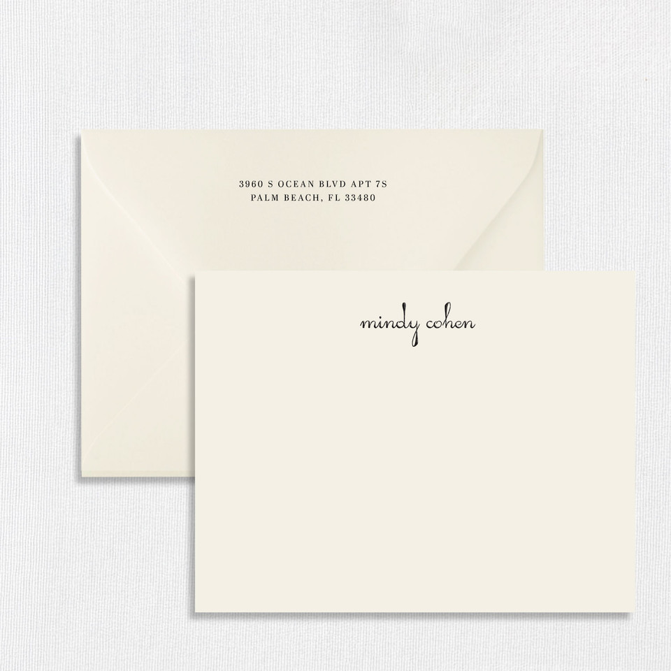 Mindy Personalized Stationery Card Personalized Stationery Sets Leslie Stationery Store