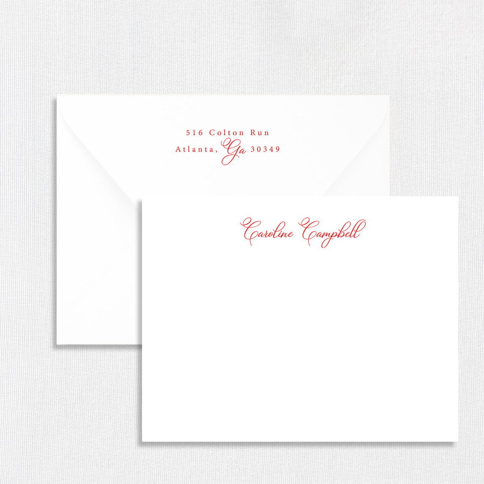 Caroline Personalized Stationery Card Personalized Stationery Sets Leslie Stationery Store