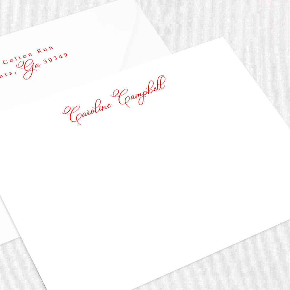 Caroline Flat Notecard Custom Stationery Leslie Stationery Store