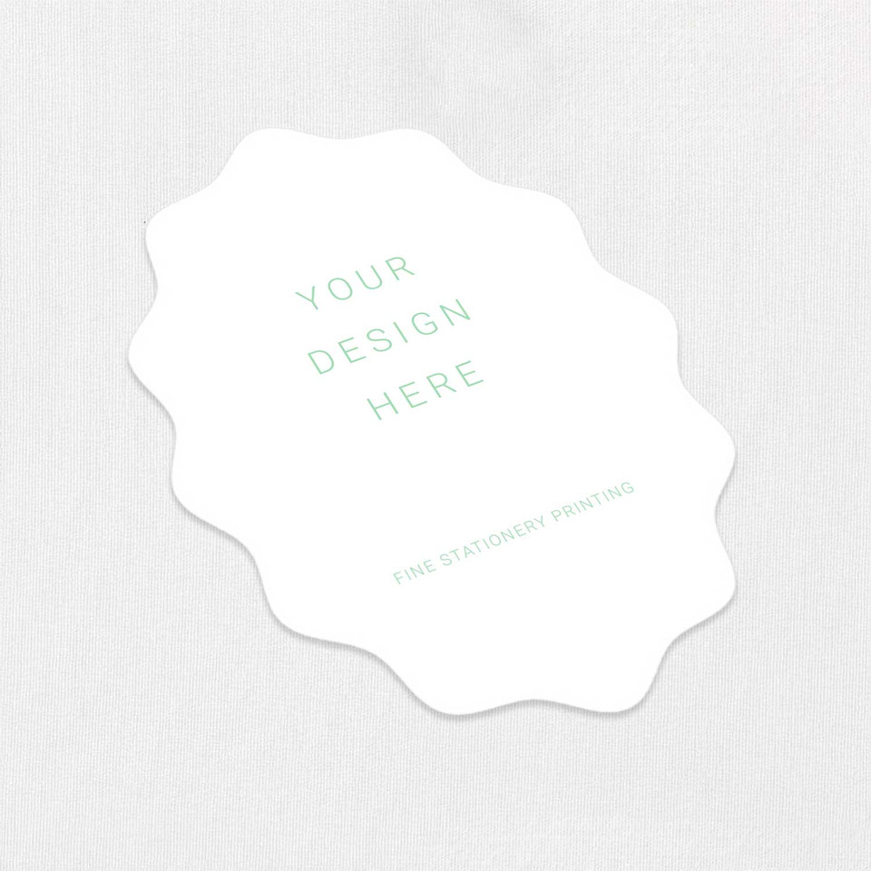 Wavy Oval Cards - We Print Your Design Die Cut Cards Leslie Stationery Store