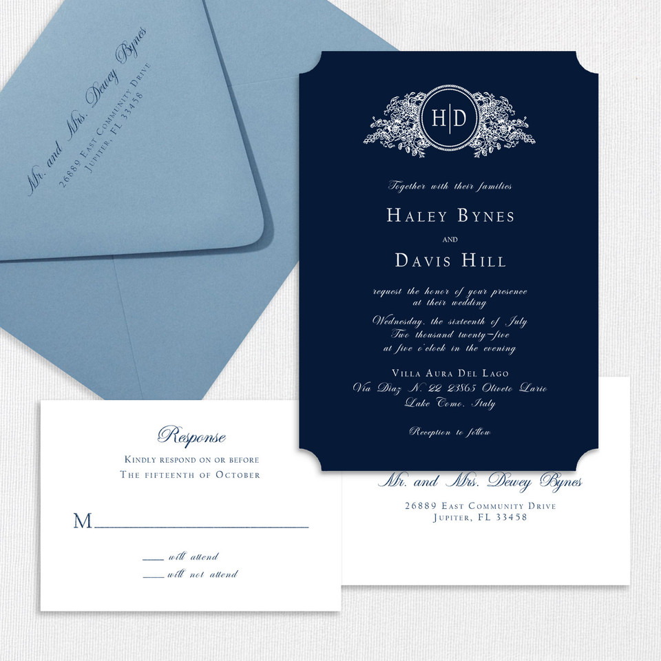 Haley Ticket Wedding Invitations One Layered Leslie Stationery Store
