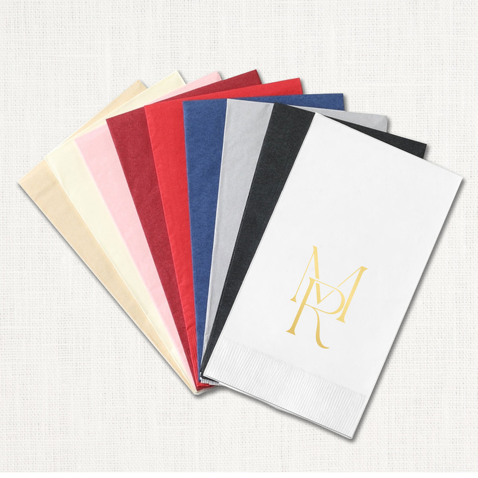 Chloe Foil Guest Towel Napkins Guest Towel Napkins Leslie Stationery Store