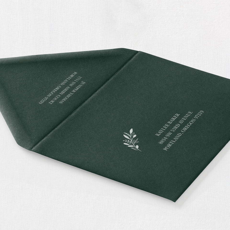 Racing Green Envelope - White Ink