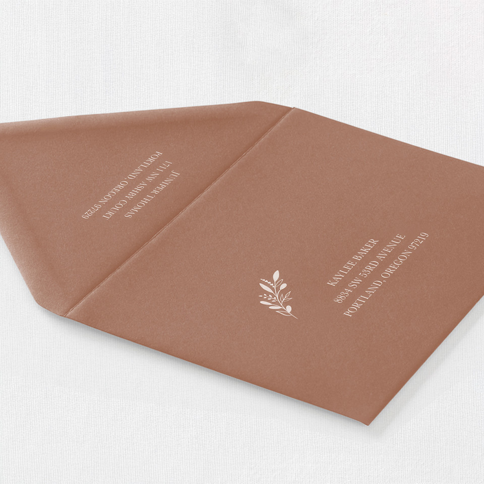 Terracotta Envelope - White Ink