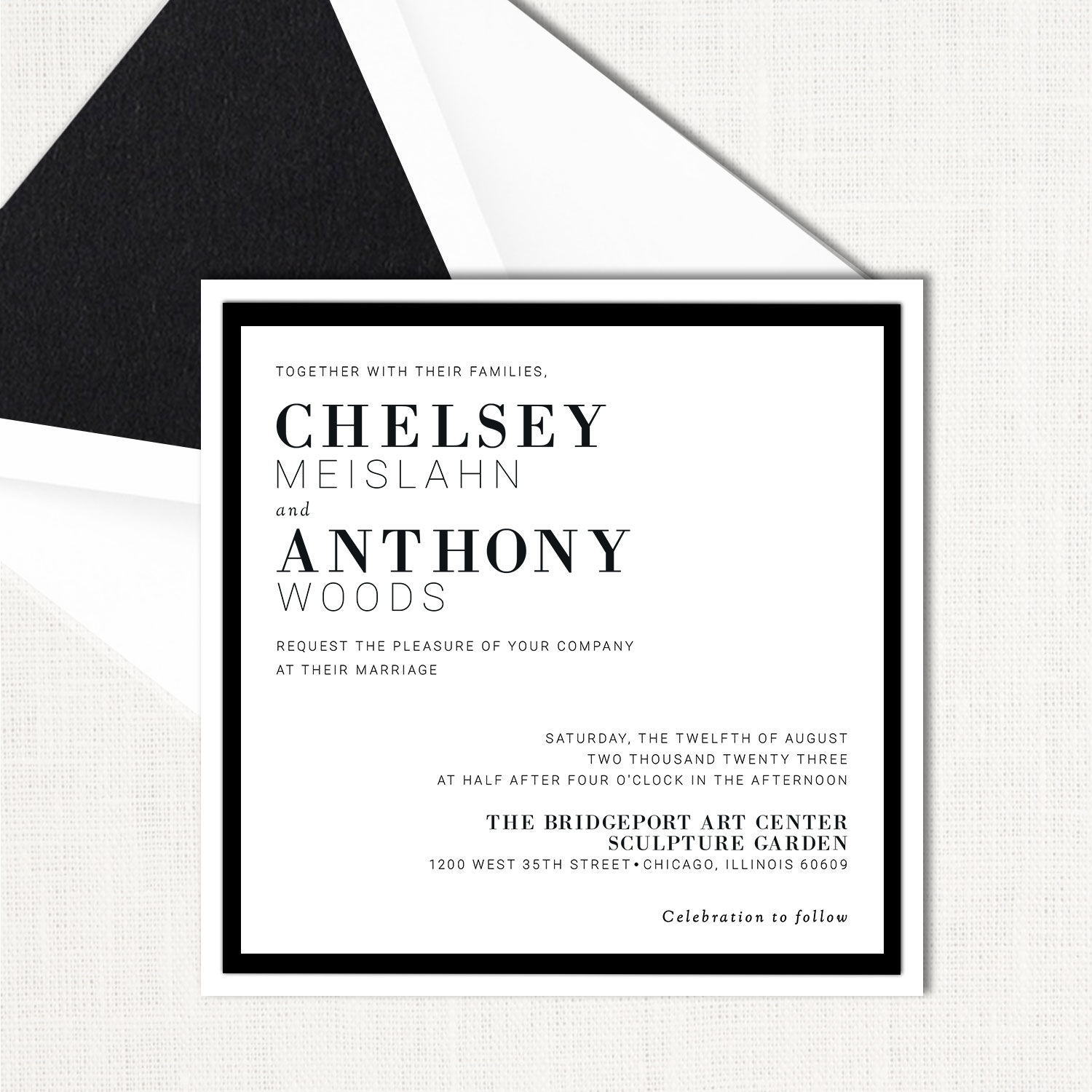 Black and white invitation