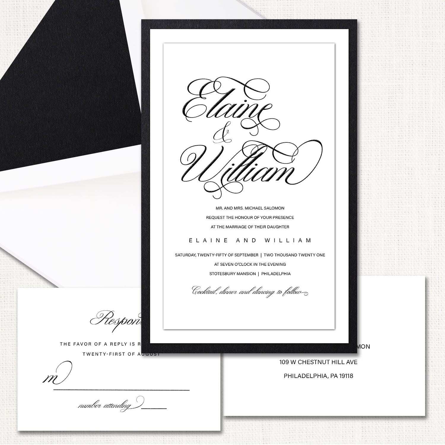 Elaine White Wedding Invitations