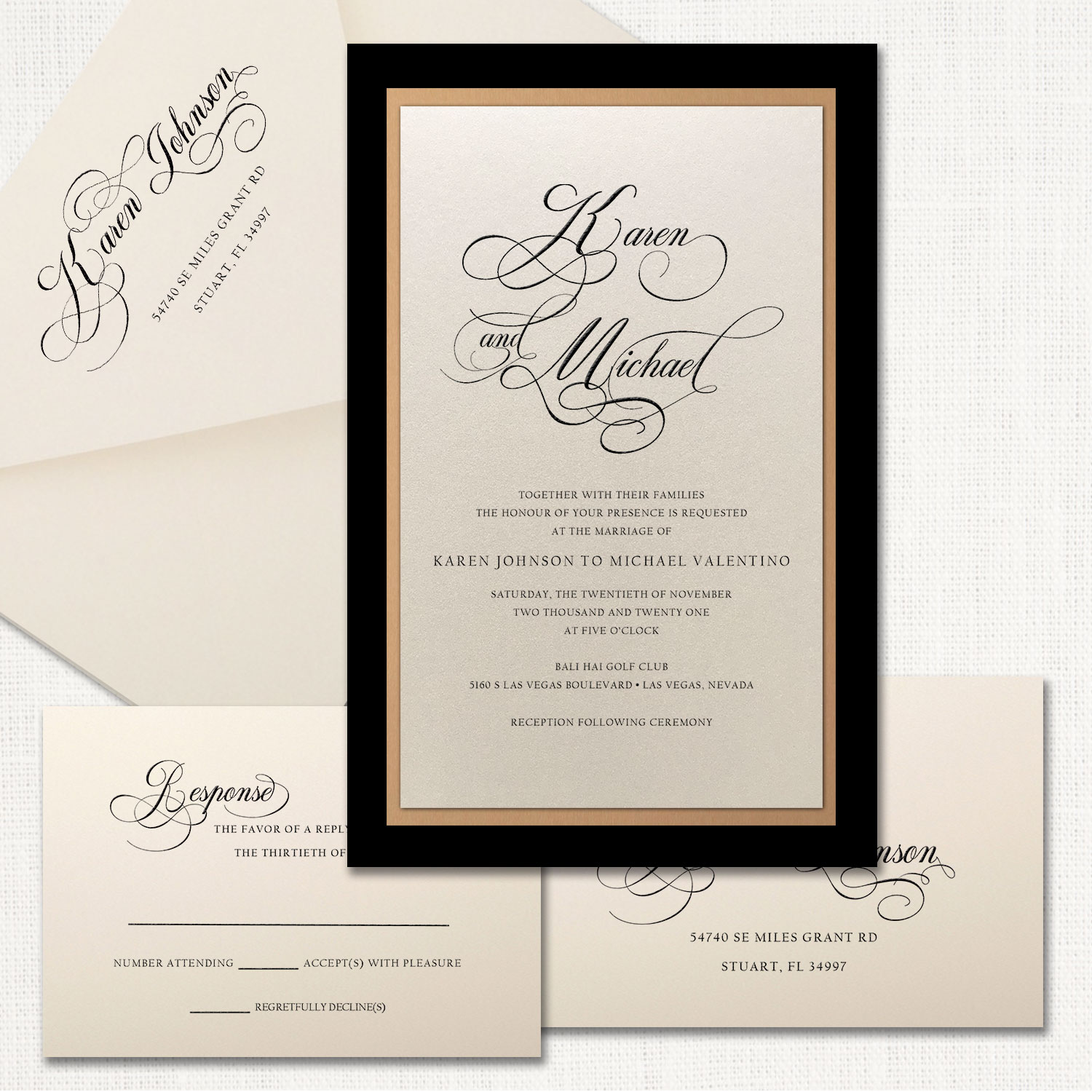 Karen Black Wedding Invitations