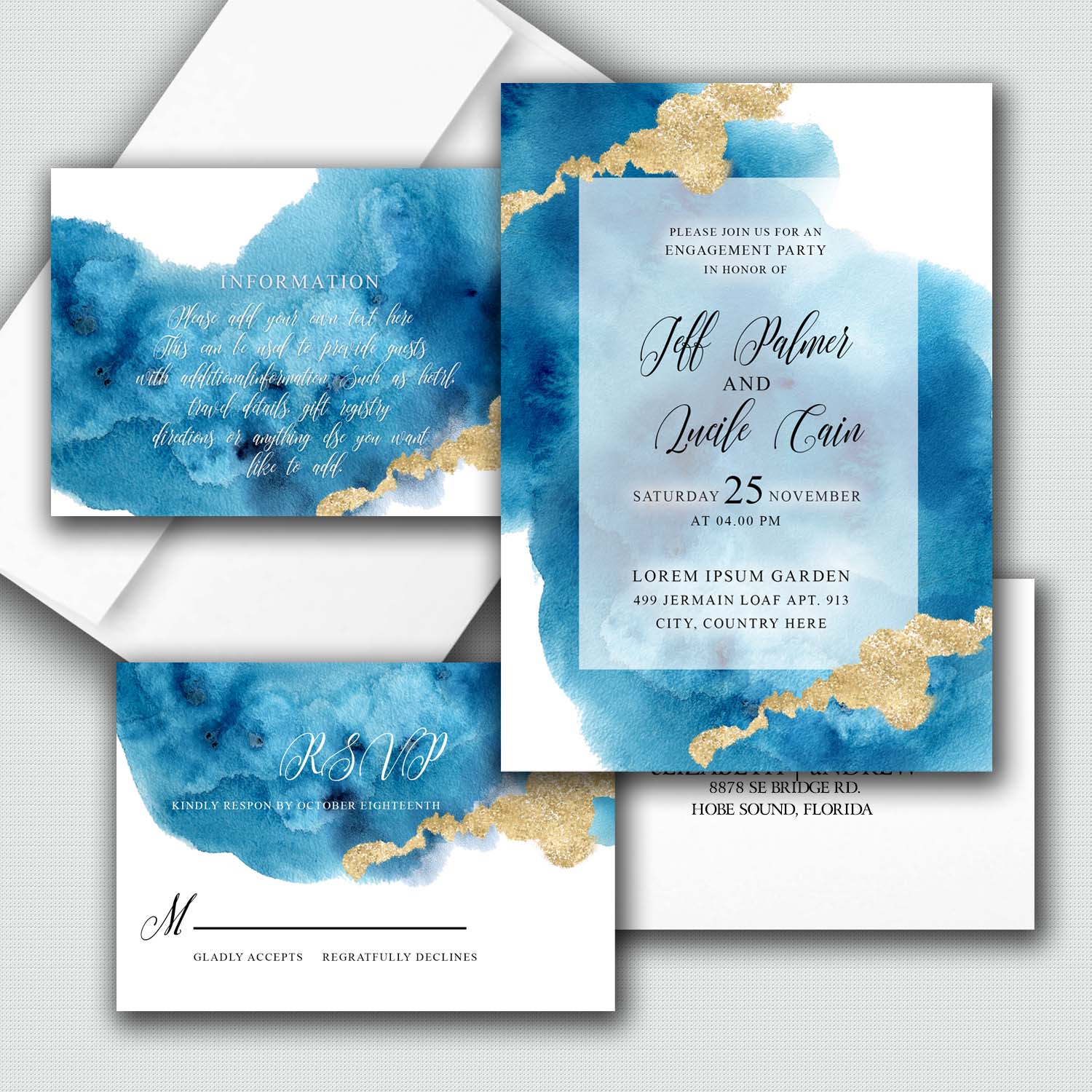 Ocean Blue Wedding Invitations