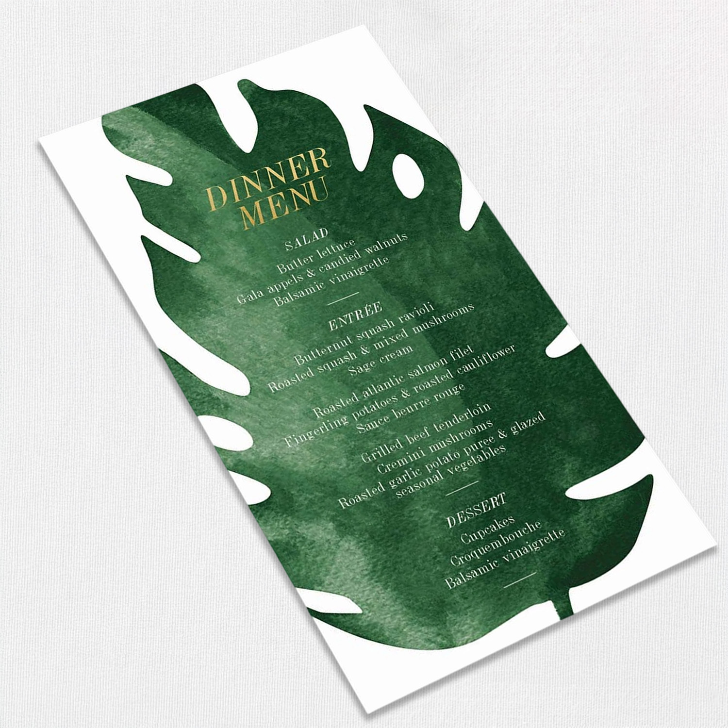Elegant Tropical Wedding Menu