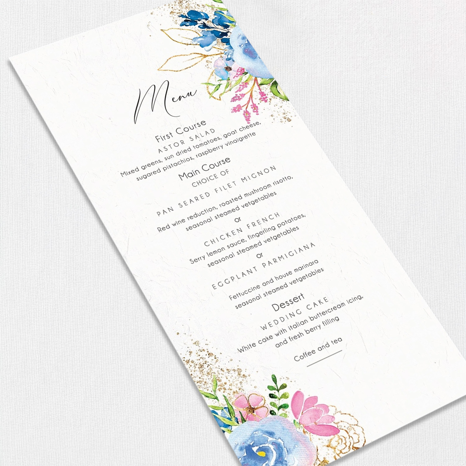 Taylor Holland Wedding Menu