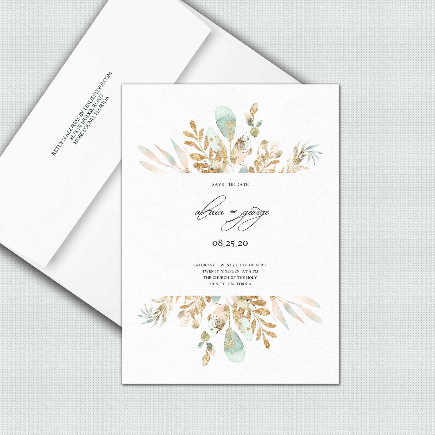 Delicate Calligraphy Save the Date Cards