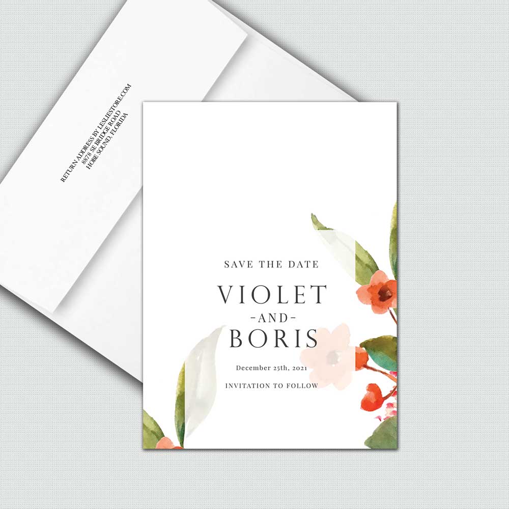 Violet Save the Date Cards