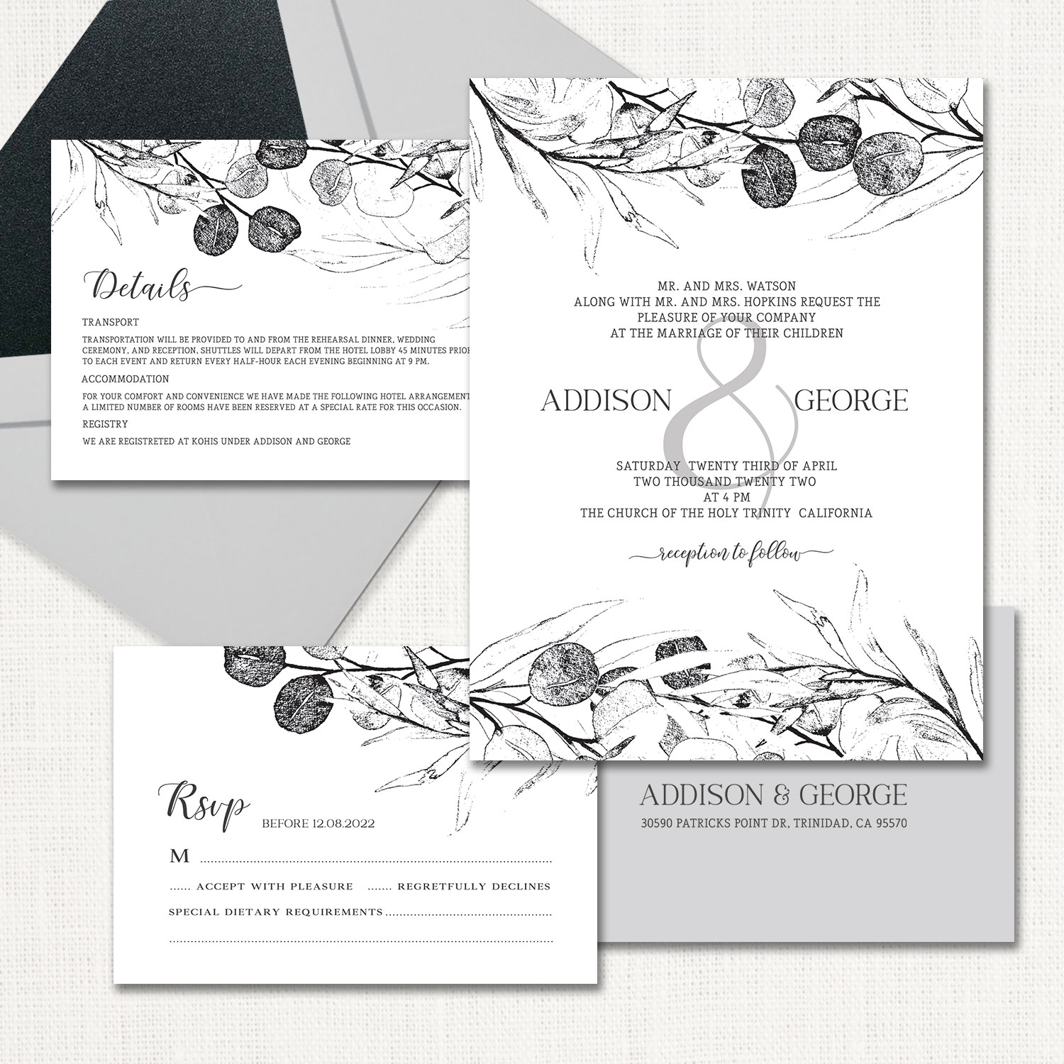Addison Wedding Invitations