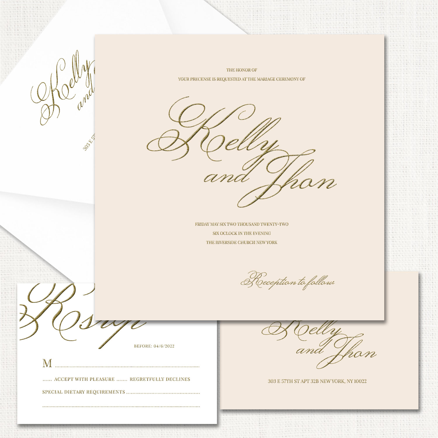 Kelly Square Wedding Invitations