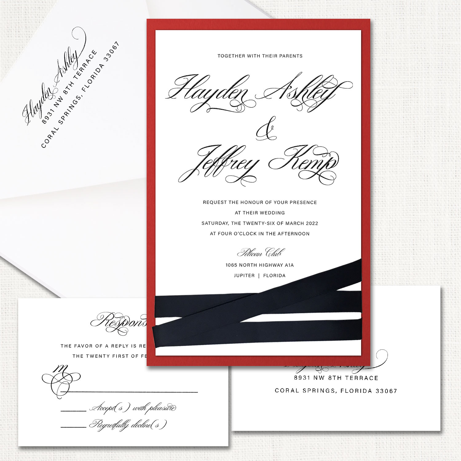 Hayden Ribbon Wedding Invitations