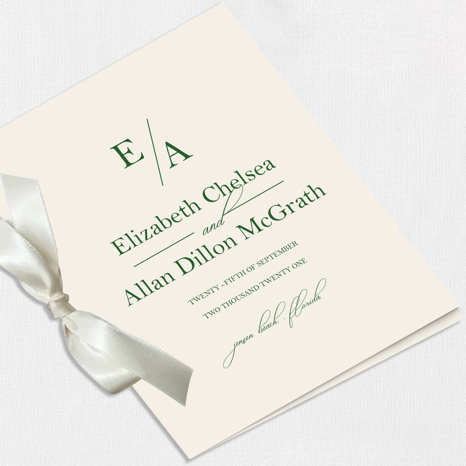 Chelsea Ribbon Wedding Programs