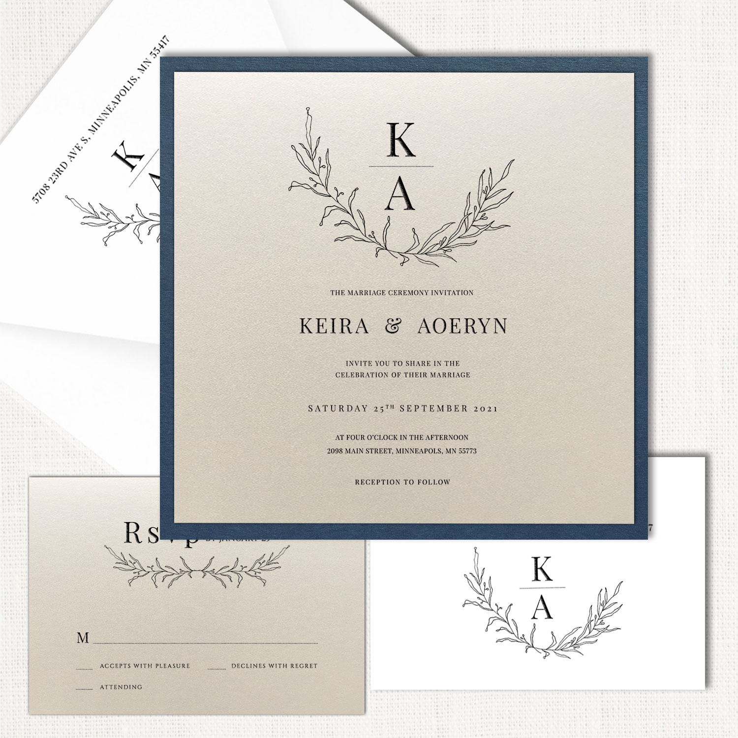 Keira Square Wedding Invitations