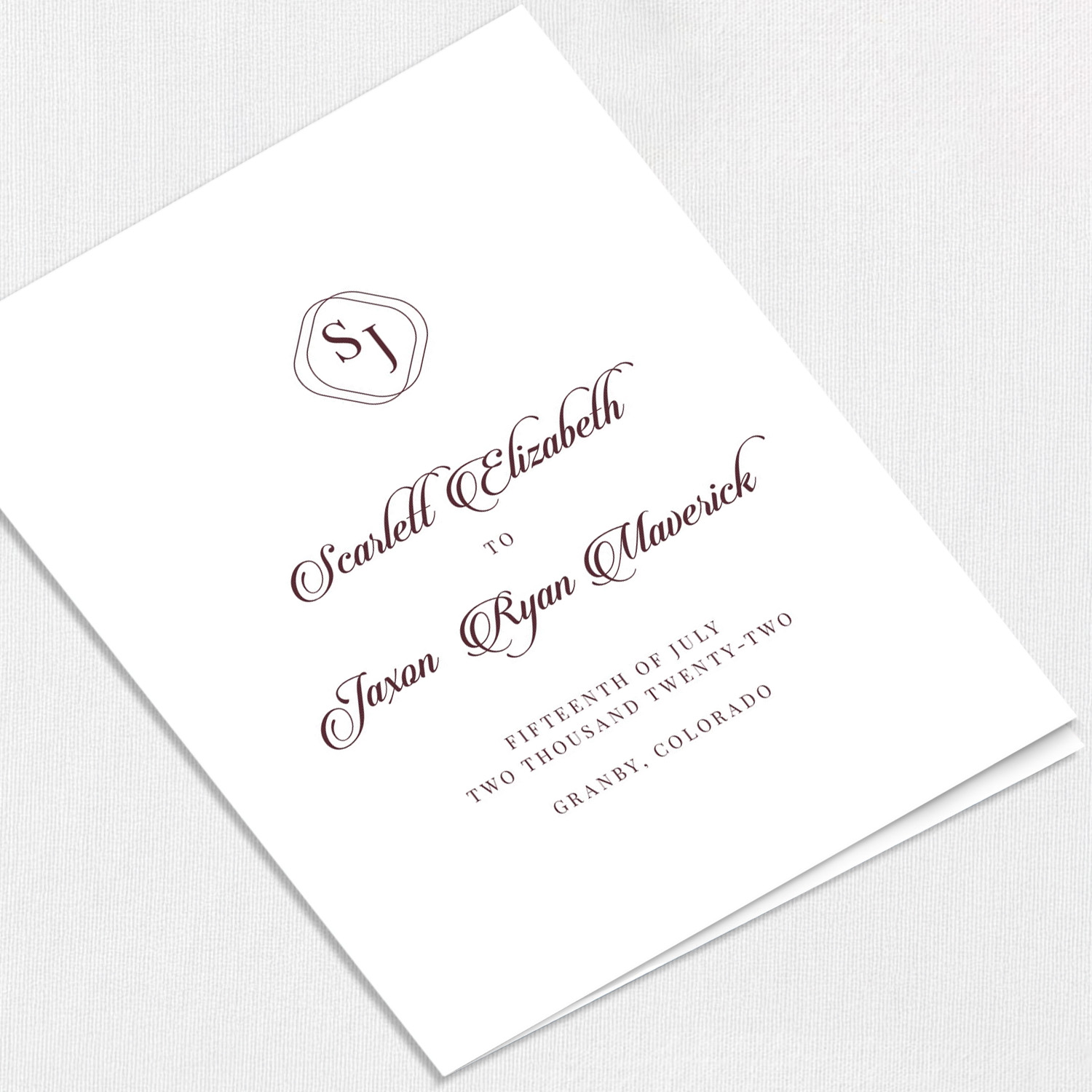 Scarlett Wedding Programs