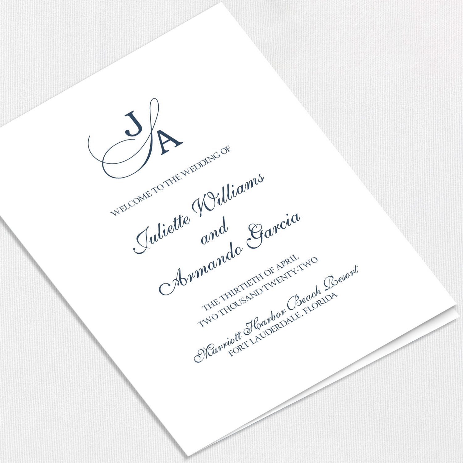 Juliette Wedding Programs
