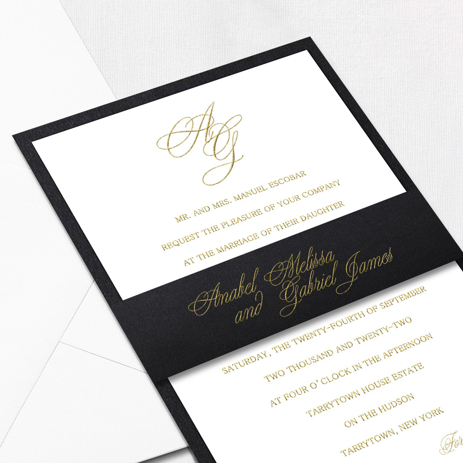 Anabel Belly Band Wedding Invitations