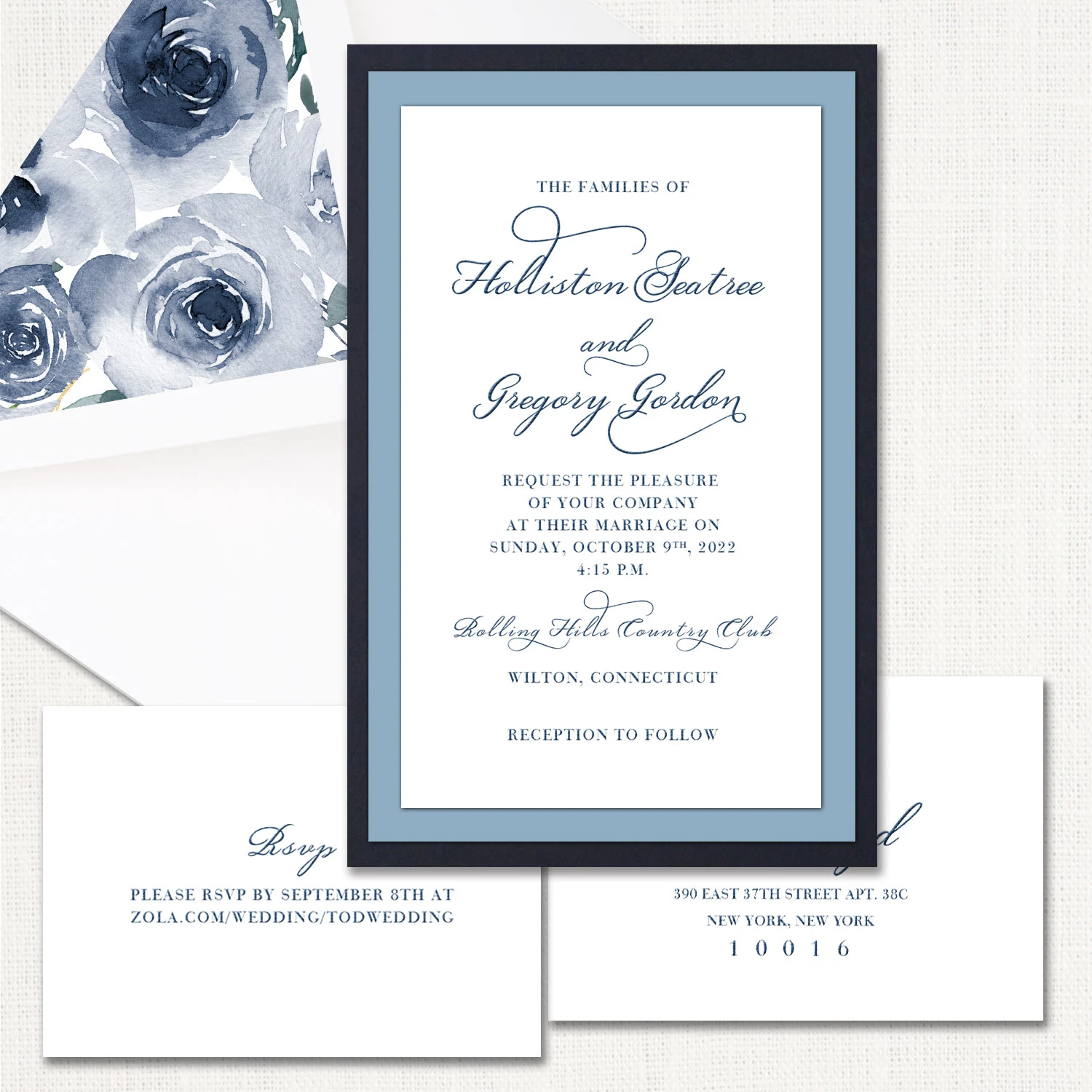 Holliston Light Blue Wedding Invitations