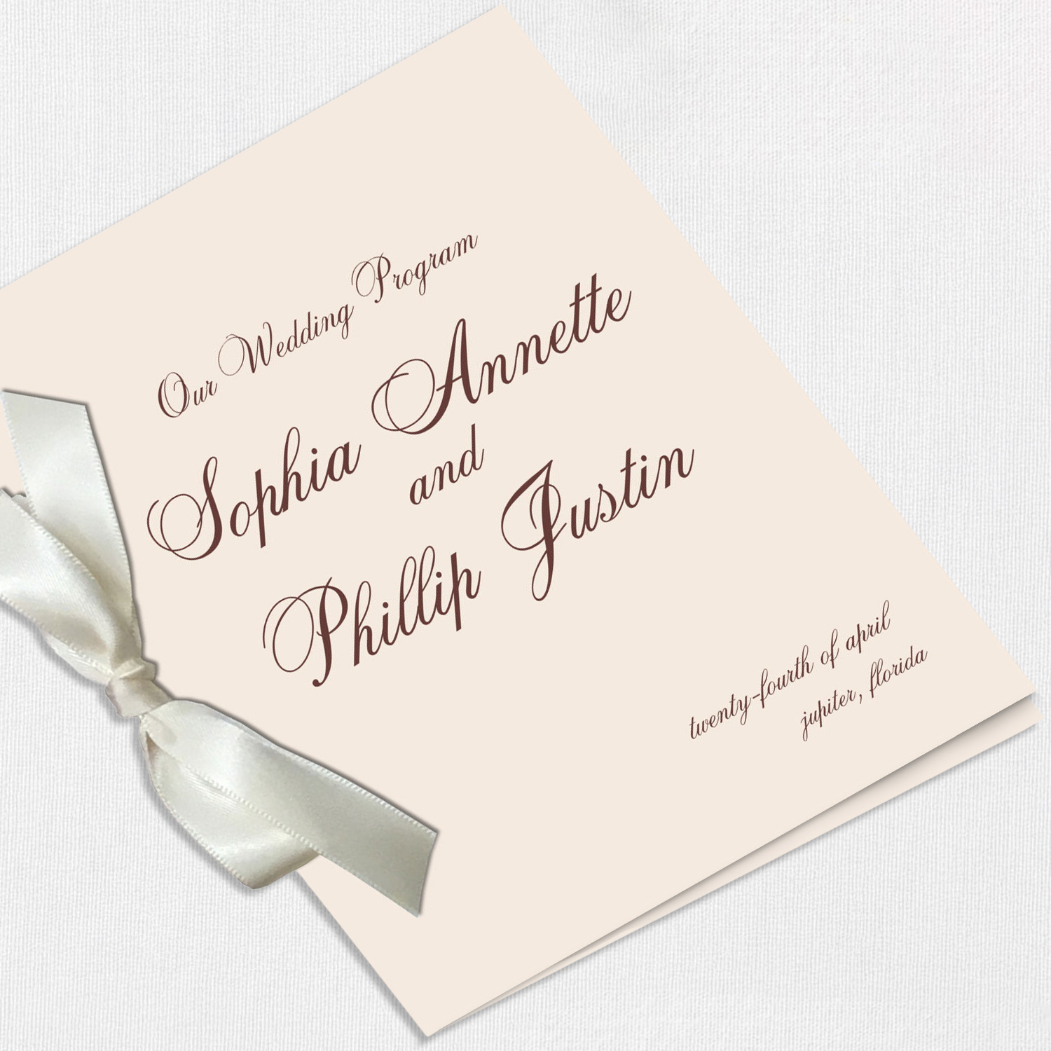 Sophia Ribbon Wedding Programs